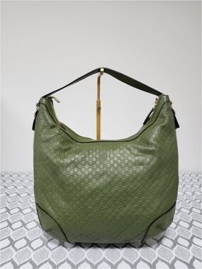 Authentic Gucci Microguccima Nice Hobo Bag  Green